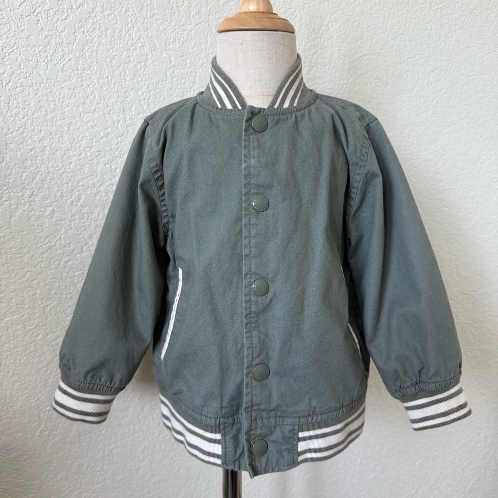 Gap Army Green Baseball Bomber Jacket